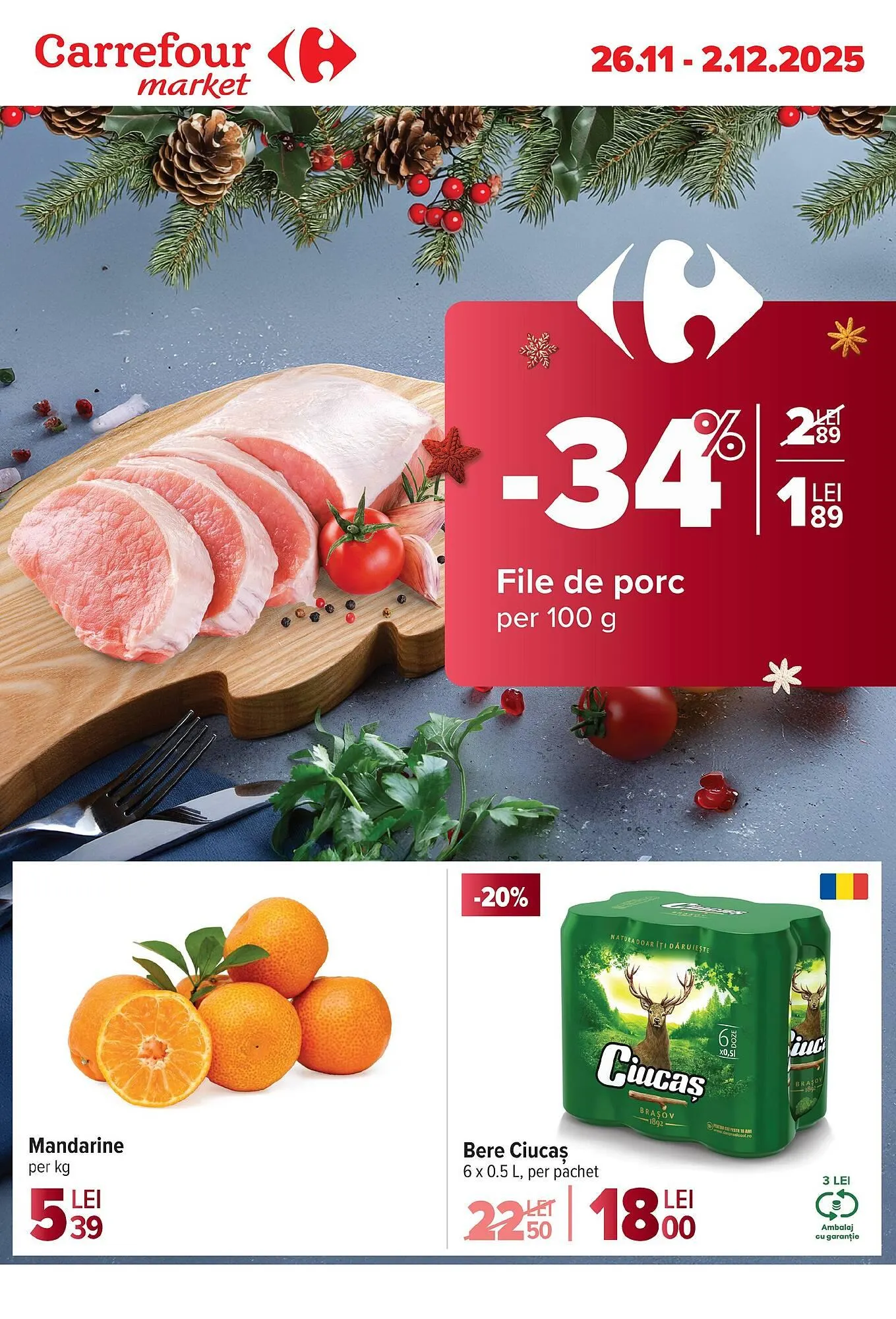 Catalog Catalog Carrefour Market de la 26 noiembrie până la 2 decembrie 2025 - Revista Pagina 1