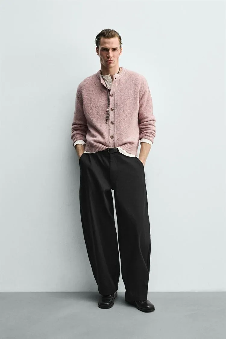 CARDIGAN DIN TRICOT CU AMETSEC DE LÂNĂ BOTONATO