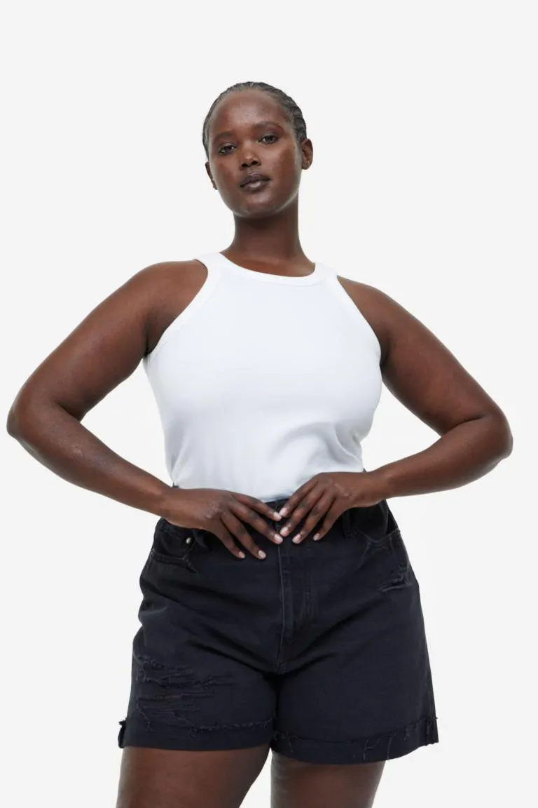 H&M+ Șort de denim Mom Comfort High