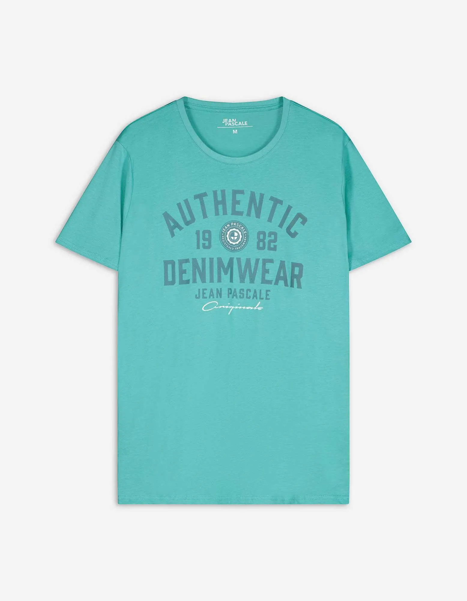 Tricou - Imprimeu mesaj - Turcoaz