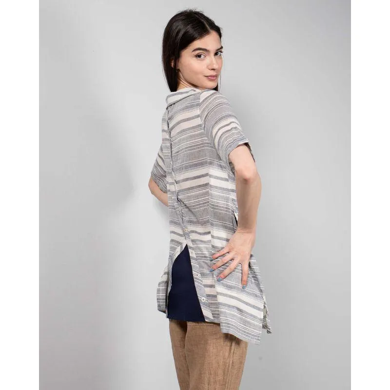 Bluza din bumbac cu guler ascutit N231675006