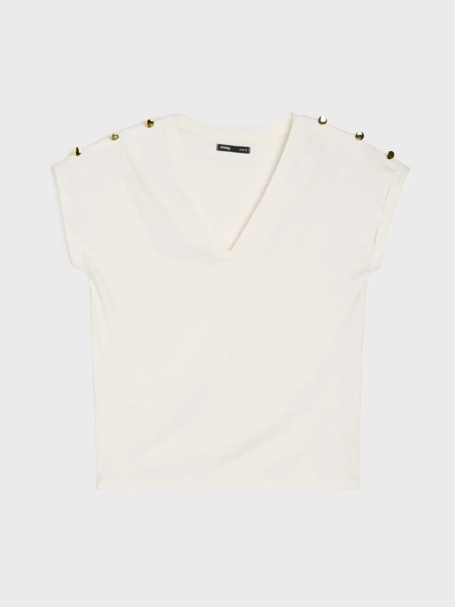 Bluză cu nasturi decorativi