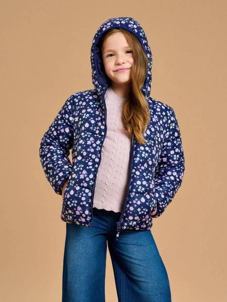 Geacă matlasată cu glugă