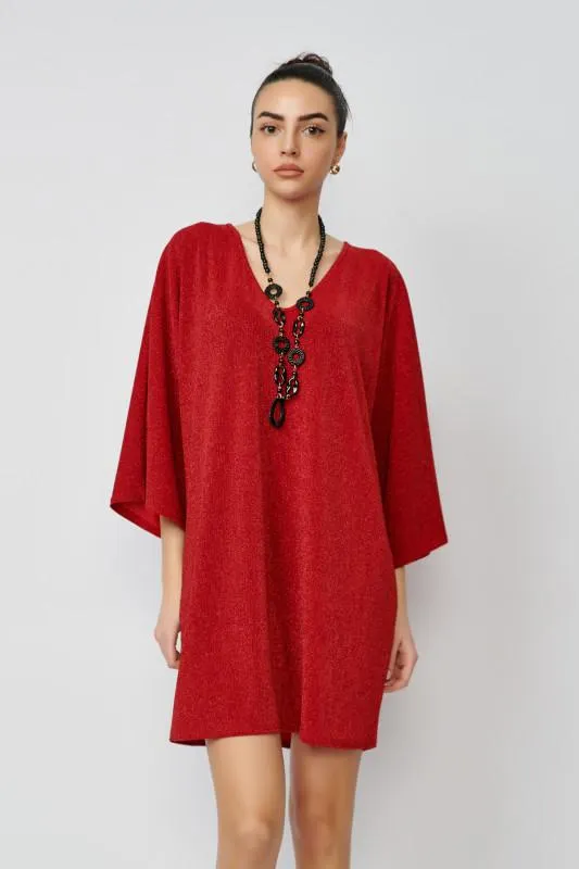 Rochie lejera rosie din material elastic