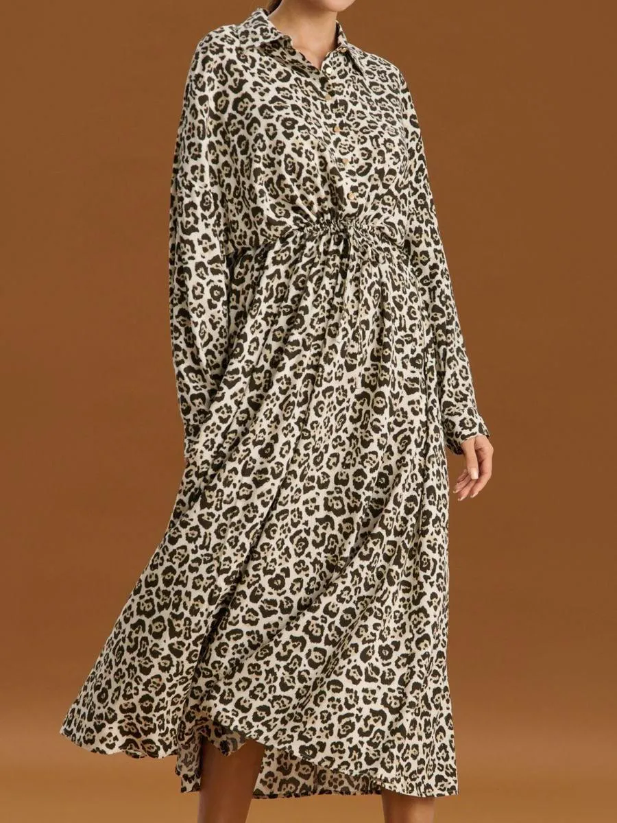 Rochie midi cu imprimeu de leopard