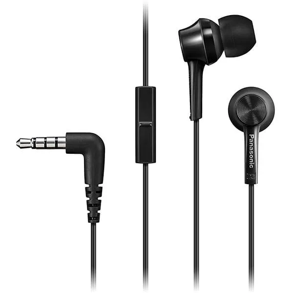 Casti PANASONIC RP-TCM115E-K, Cu Fir, In-Ear, Microfon, negru