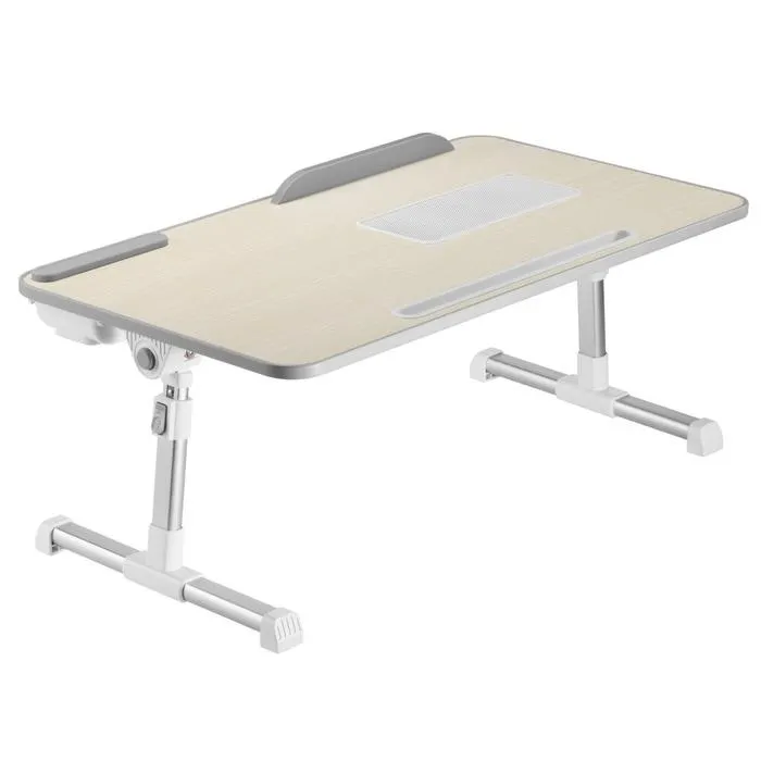 Masa pentru laptop LPD01-13, plianta, fag alb + argintiu, 60 x 34 x 32.5 cm, 1C