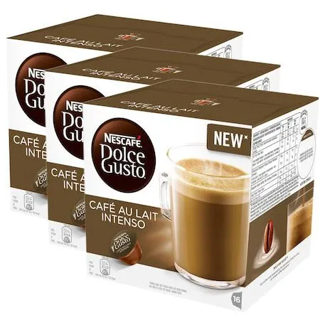 Set 3 x Capsule Nescafé Dolce Gusto Café Au Lait Intenso, 48 capsule, 480g