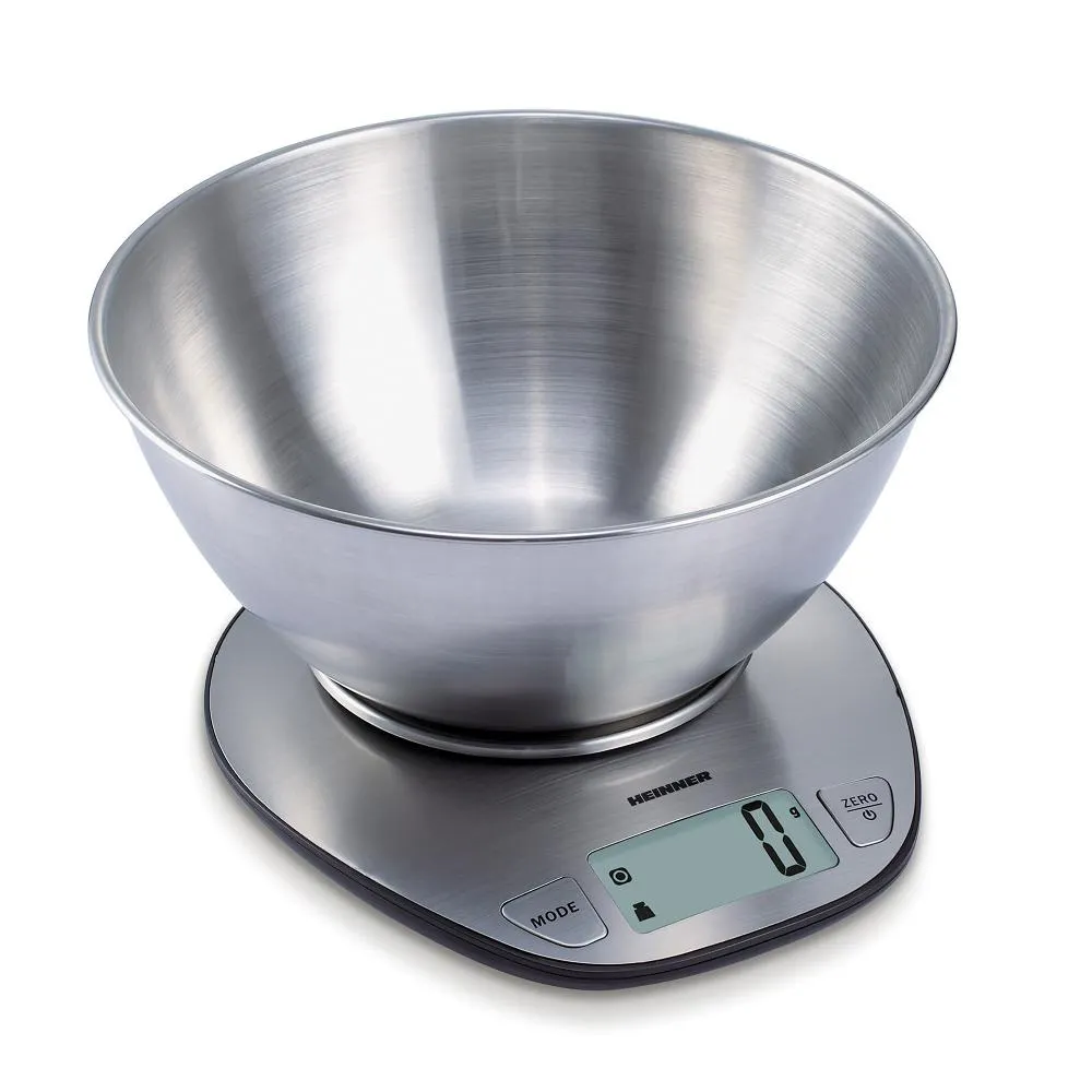 Cantar de bucatarie Heinner HKS-5SS, Bol 5 kg, Inox, 1g, LCD