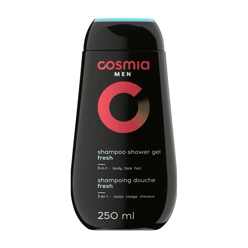 Gel de dus 3 in 1 Cosmia Men Fresh pentru corp si fata 250ml
