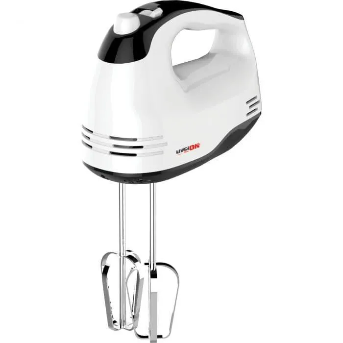 Mixer de mana Vision Chef VMM120A, 120 W, 5 viteze, Teluri inox, Alb/Negru