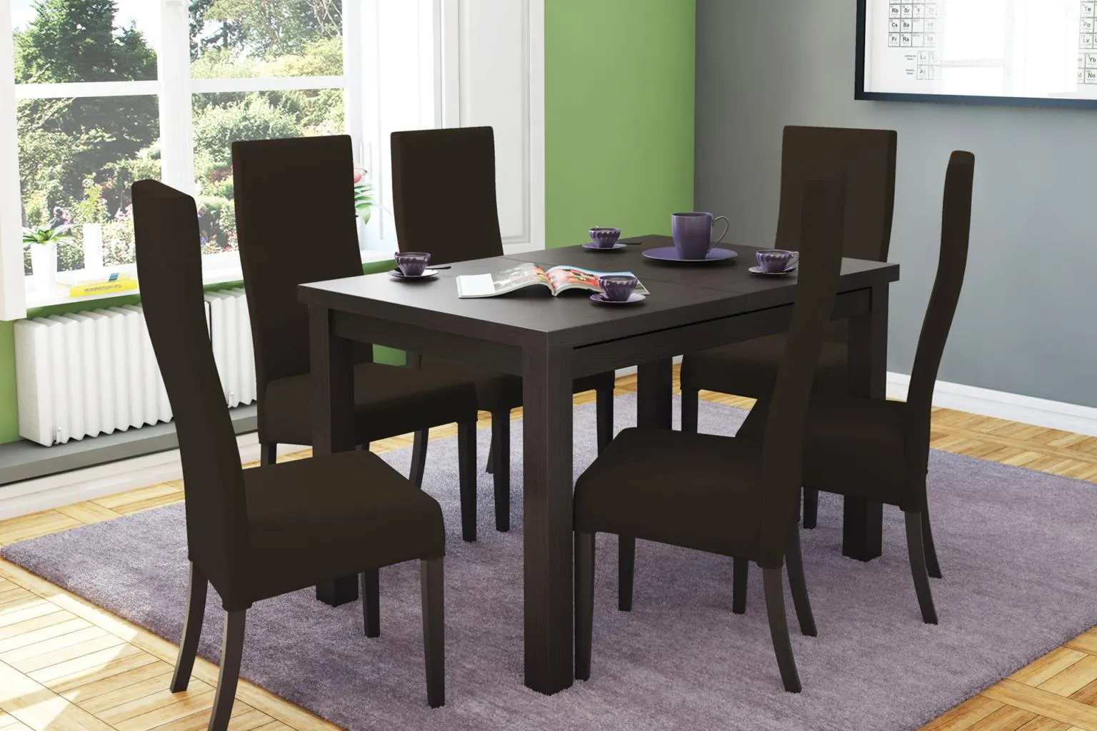 Masă mare Miracco și 6 scaune Ergo