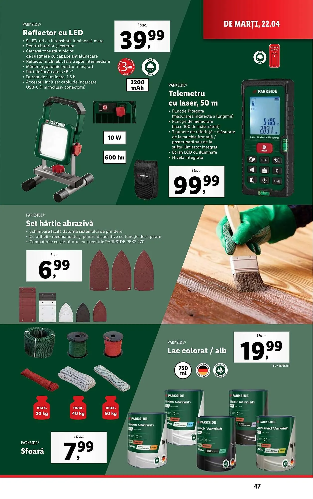 Catalog Catalog Lidl de la 22 aprilie până la 27 aprilie 2025 - Revista Pagina 47