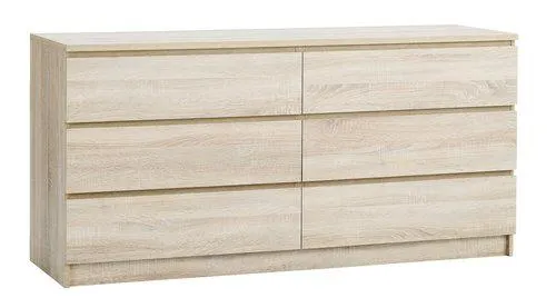 Comodă 3+3 sertare LIMFJORDEN stejar deschis