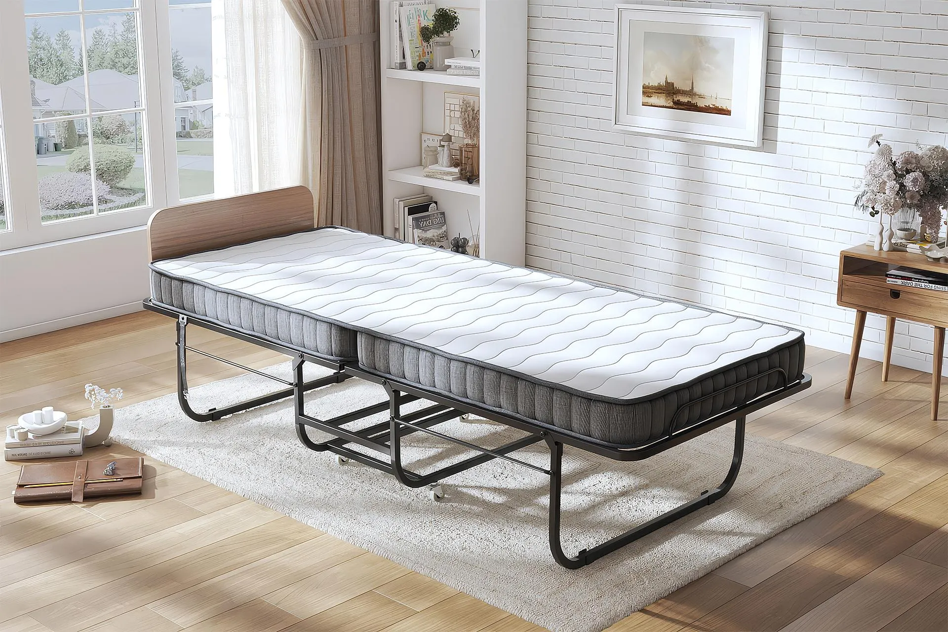 Pat pliabil Alfa cu saltea inclusă