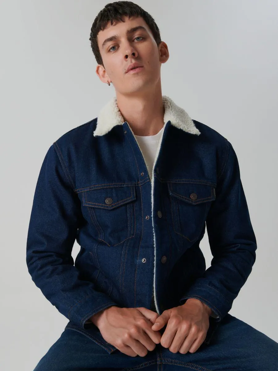 Jachetă sherpa din denim