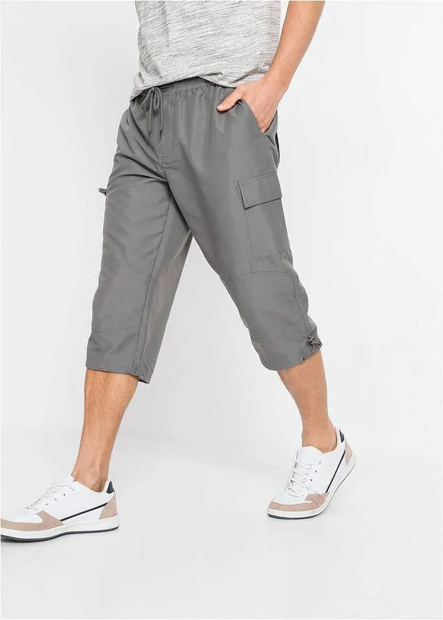 Pantaloni din microfibră 3/4 cu croi confort