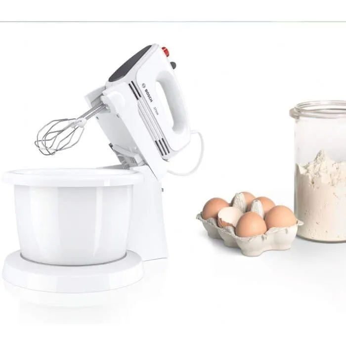 Mixer cu bol Bosch MFQ2600G, 375 W, 4 viteze, Alb