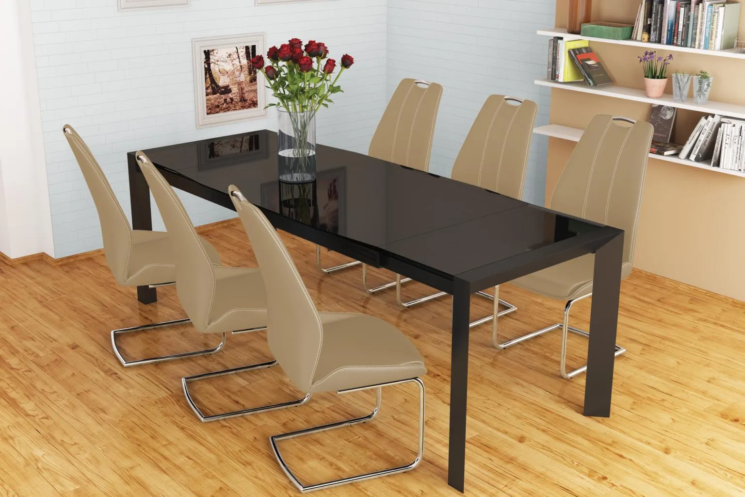 Pachet masă mare New York și 8 scaune Race