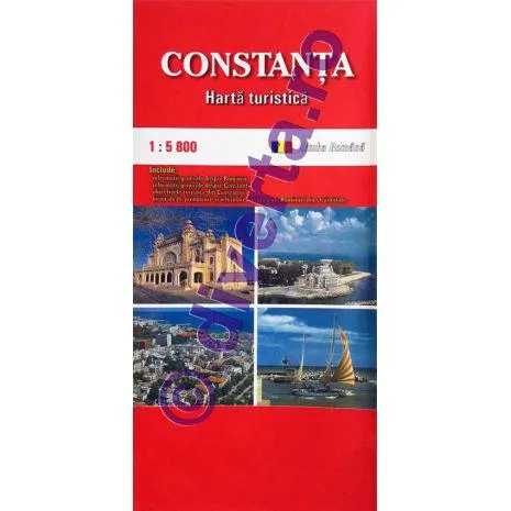CONSTANTA, harta turistica si rutiera, pliata, 50x70 cm, scara 1:5.800