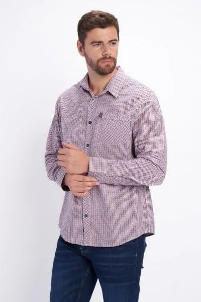 Lee Cooper - Camasa barbat cu carouri mici si buzunar aplicat