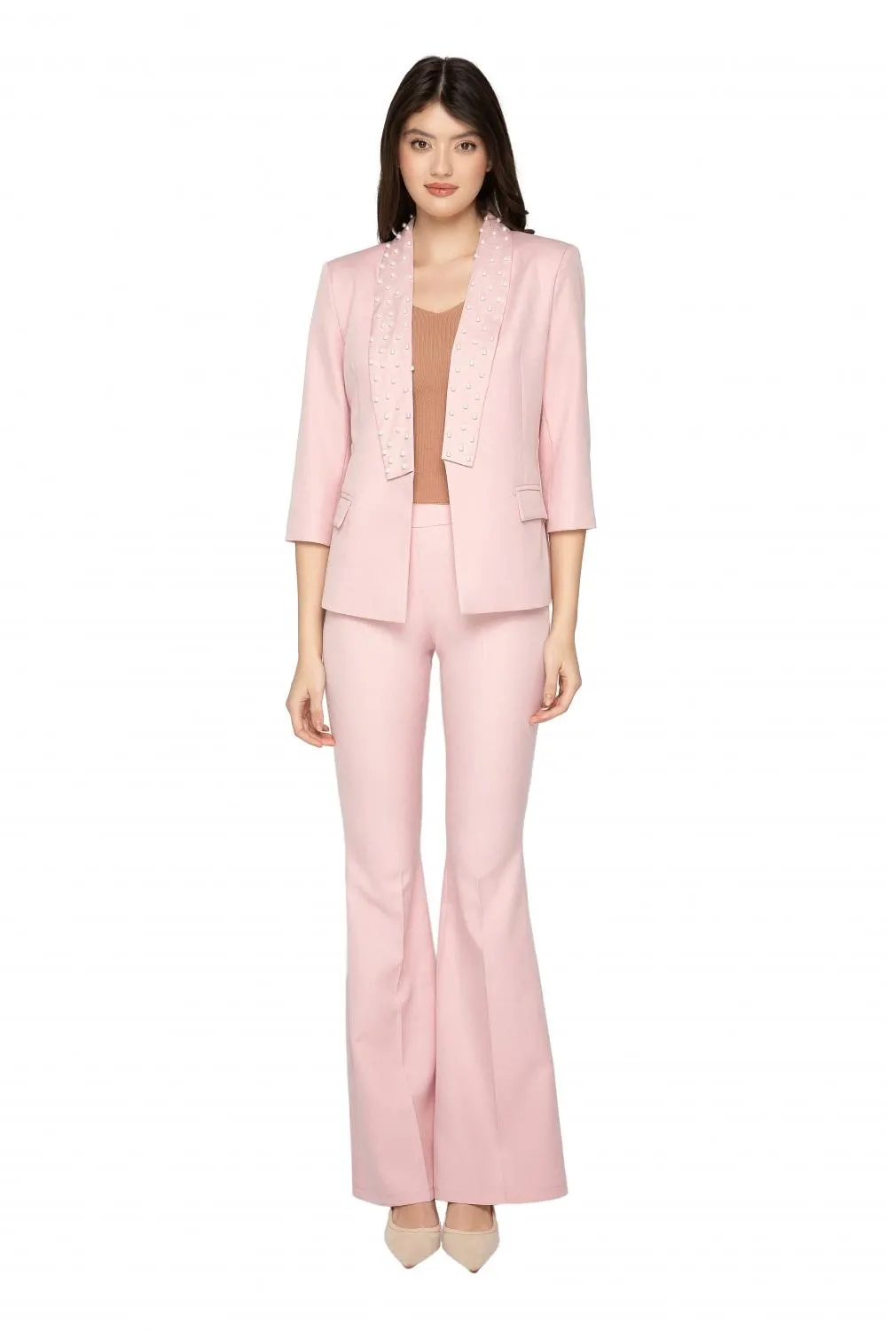 Pantaloni drepti roz