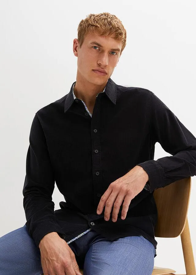 Cămaşă cu mâneci lungi, raiată fin