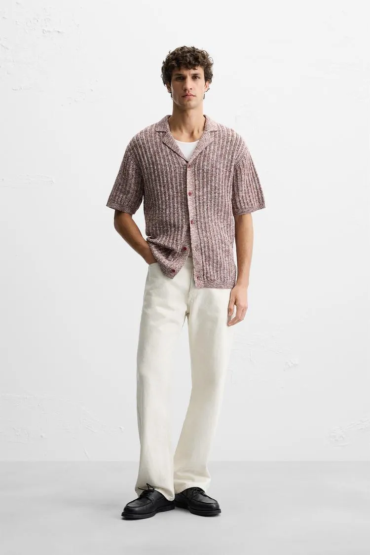 CĂMAȘĂ DIN TRICOT ÎN CONTRAST