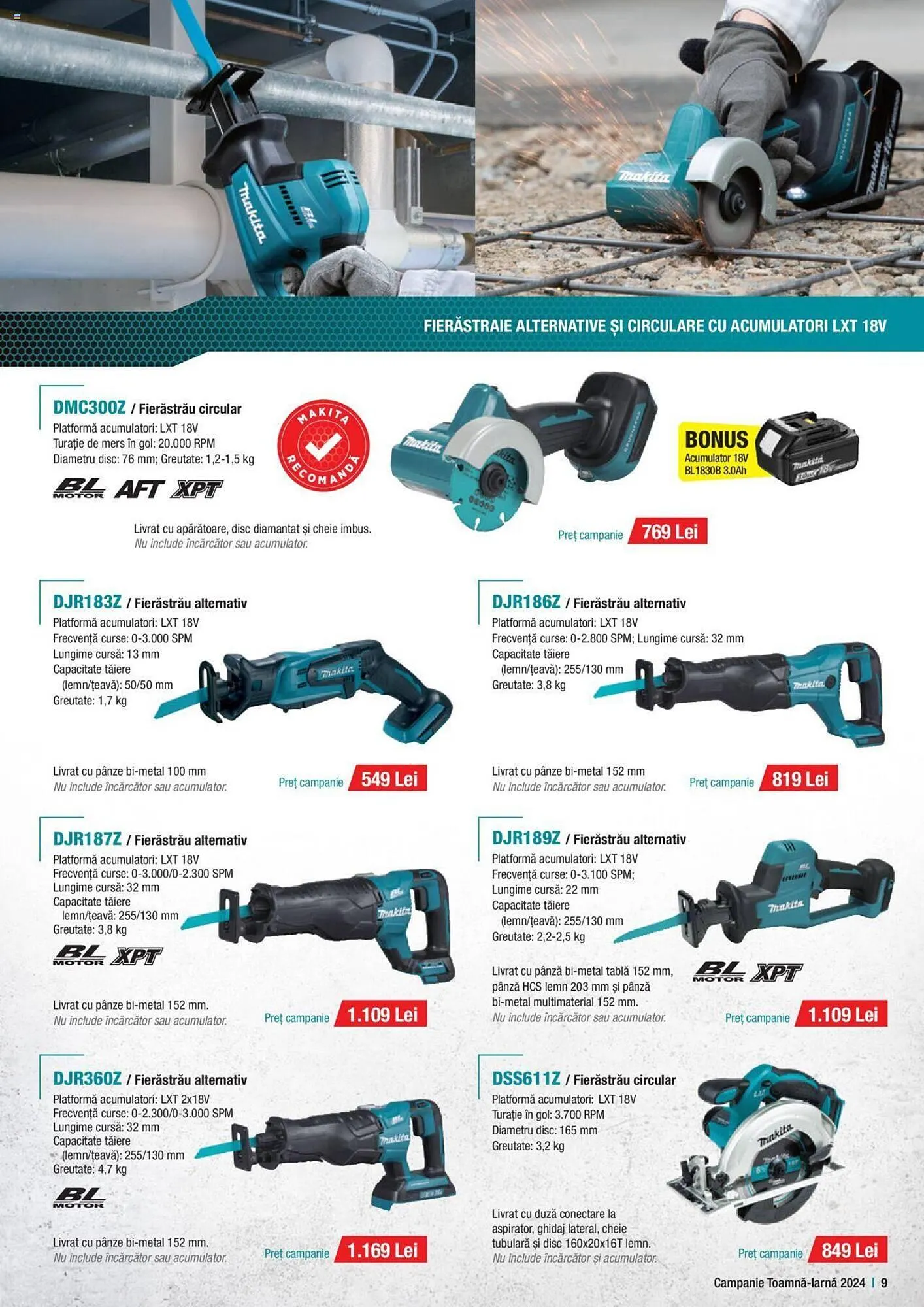 Catalog Catalog Makita de la 1 octombrie până la 20 decembrie 2024 - Revista Pagina 9