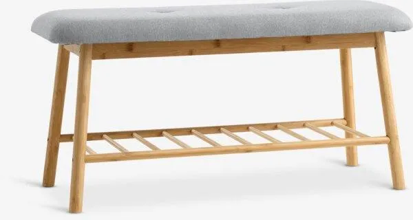Bancă VANDSTED gri/bambus