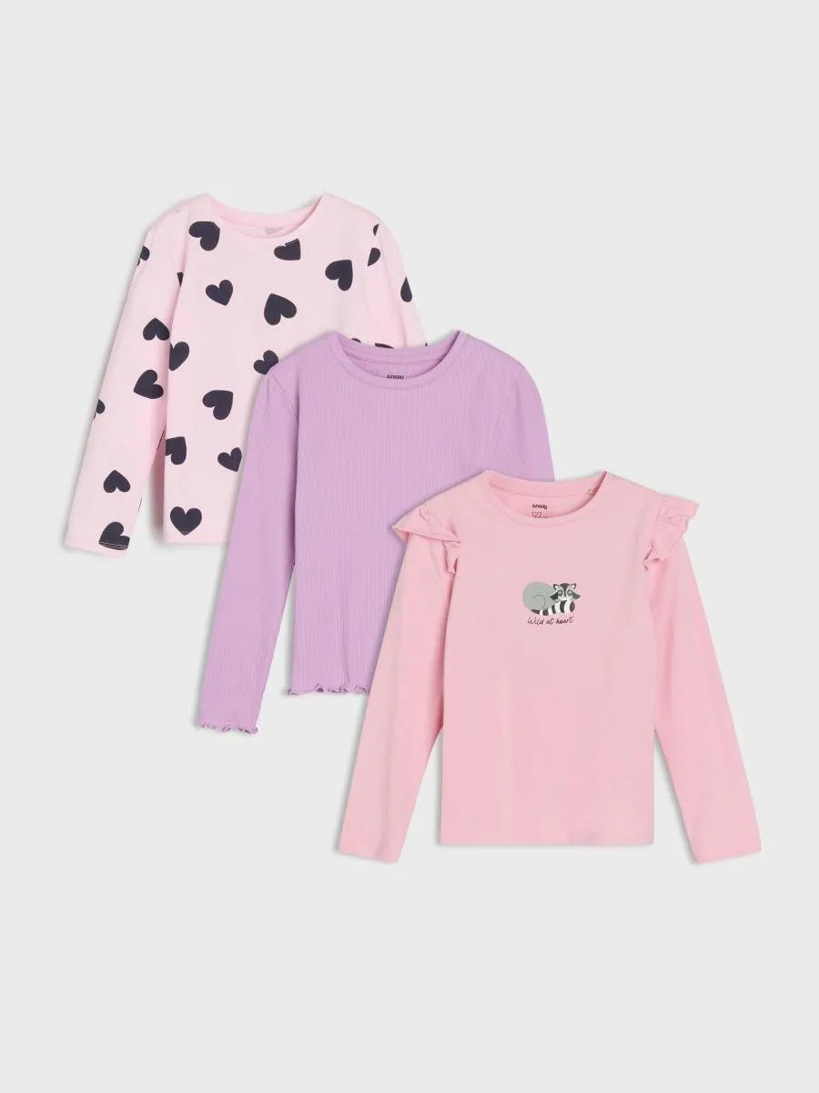 Set de 3 tricouri cu mâneci lungi