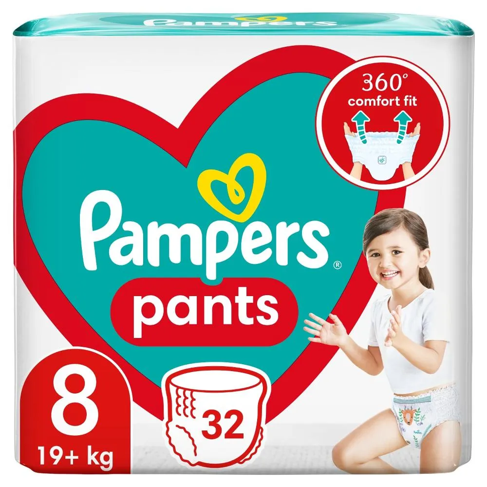 Scutece-chilotel Pampers Pants Marimea 8, 19kg+, 32 bucati