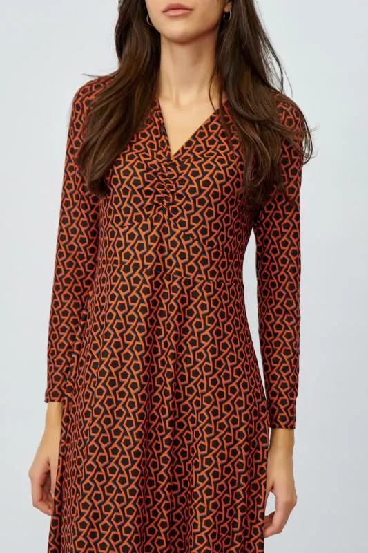 Rochie de zi in clos cu snur reglabil in decolteu