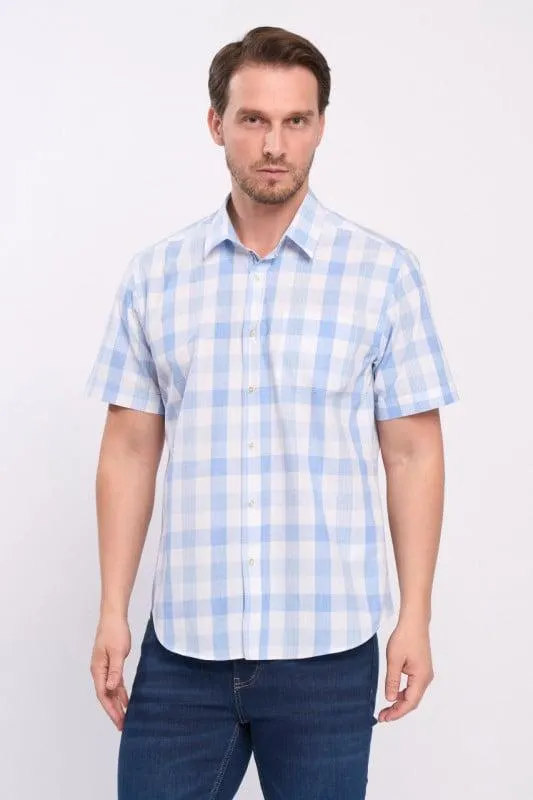 Kenvelo - Camasa barbat regular cu model in caroruri mari