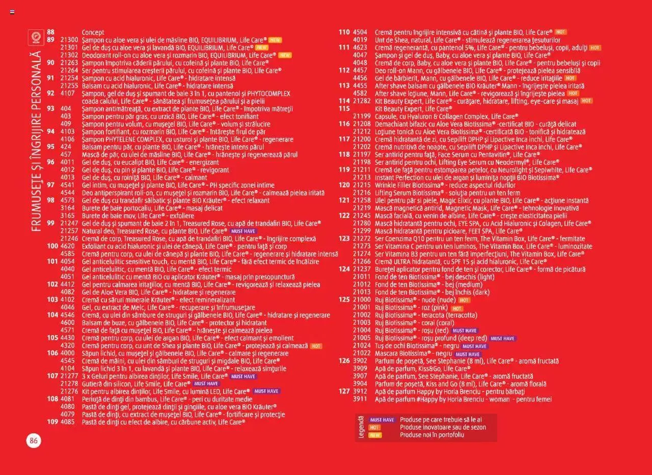 Catalog Catalog Life Care primavara-vara 2023 de la 1 martie până la 31 decembrie 2023 - Revista Pagina 88