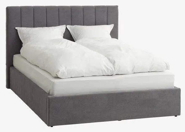 Bed frame HASLEV King dark grey