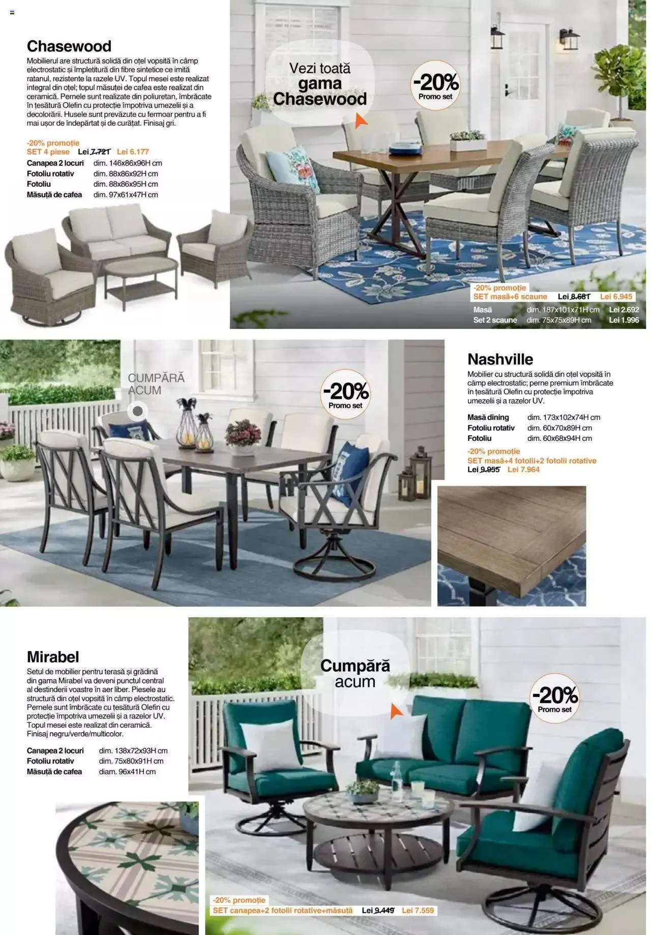 Catalog Mobexpert catalog - Terasă și Grădină 2023 de la 10 aprilie până la 30 septembrie 2023 - Revista Pagina 8