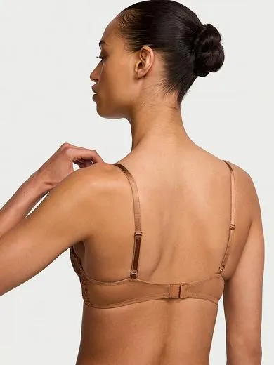 Sutien Push-Up cu dantelă cu motiv floral Boho