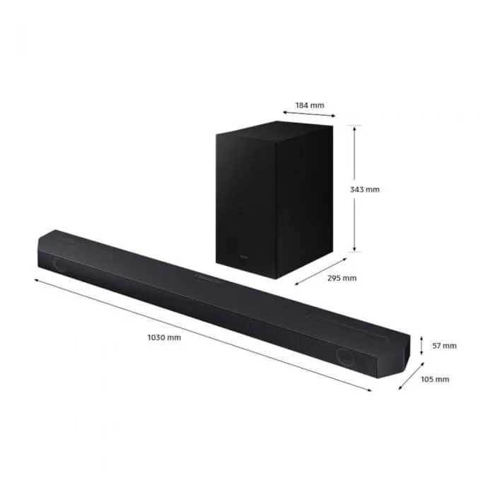 Soundbar Samsung HW-Q600C/EN, 3.1.2, 360W, Dolby Atmos, Subwoofer Wireless, Negru