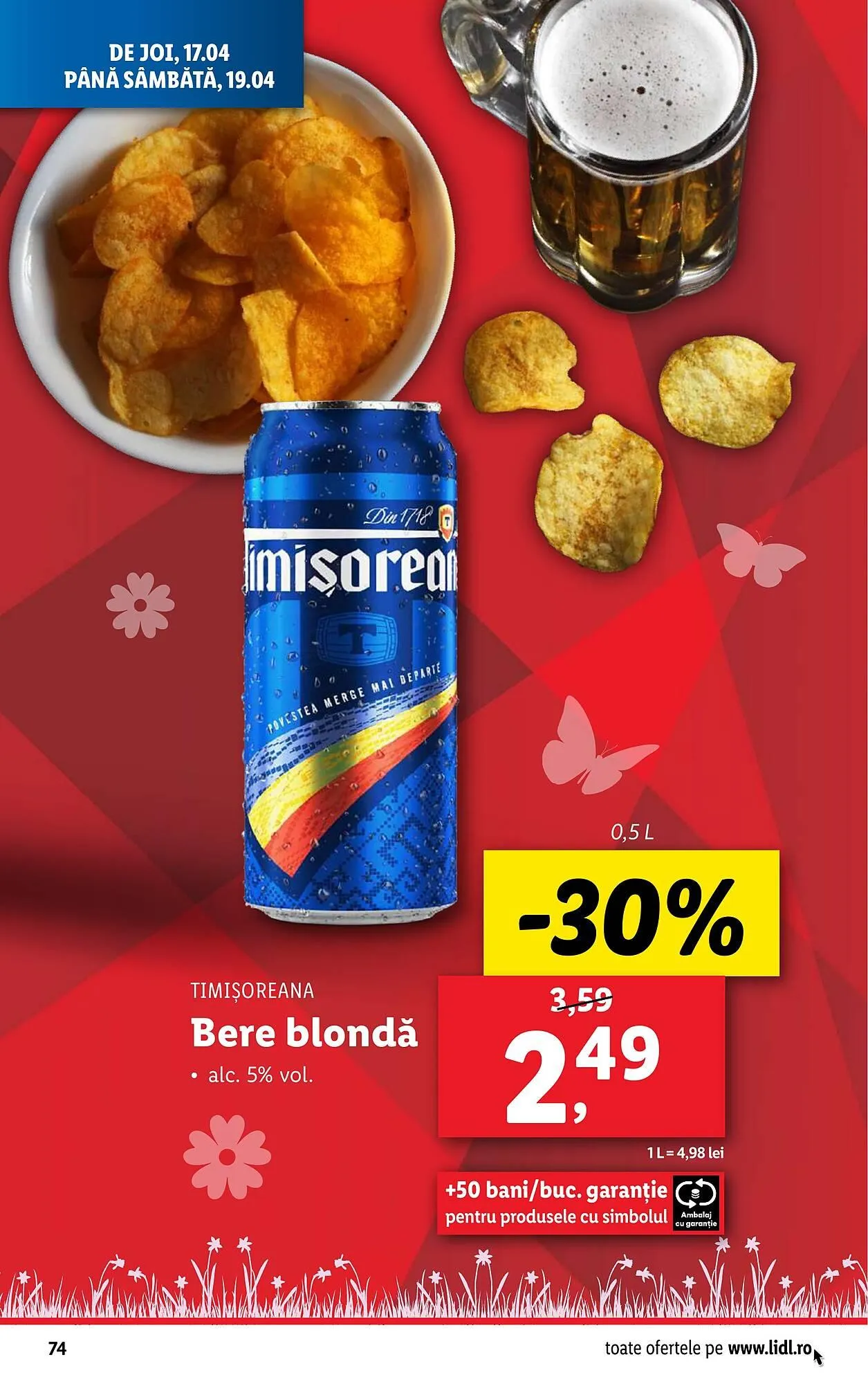 Catalog Catalog Lidl de la 14 aprilie până la 19 aprilie 2025 - Revista Pagina 74