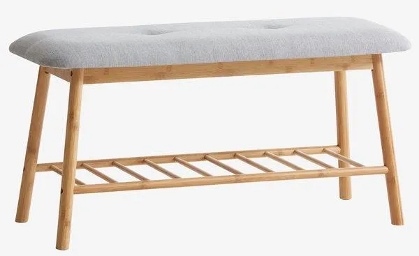 Bancă VANDSTED gri/bambus