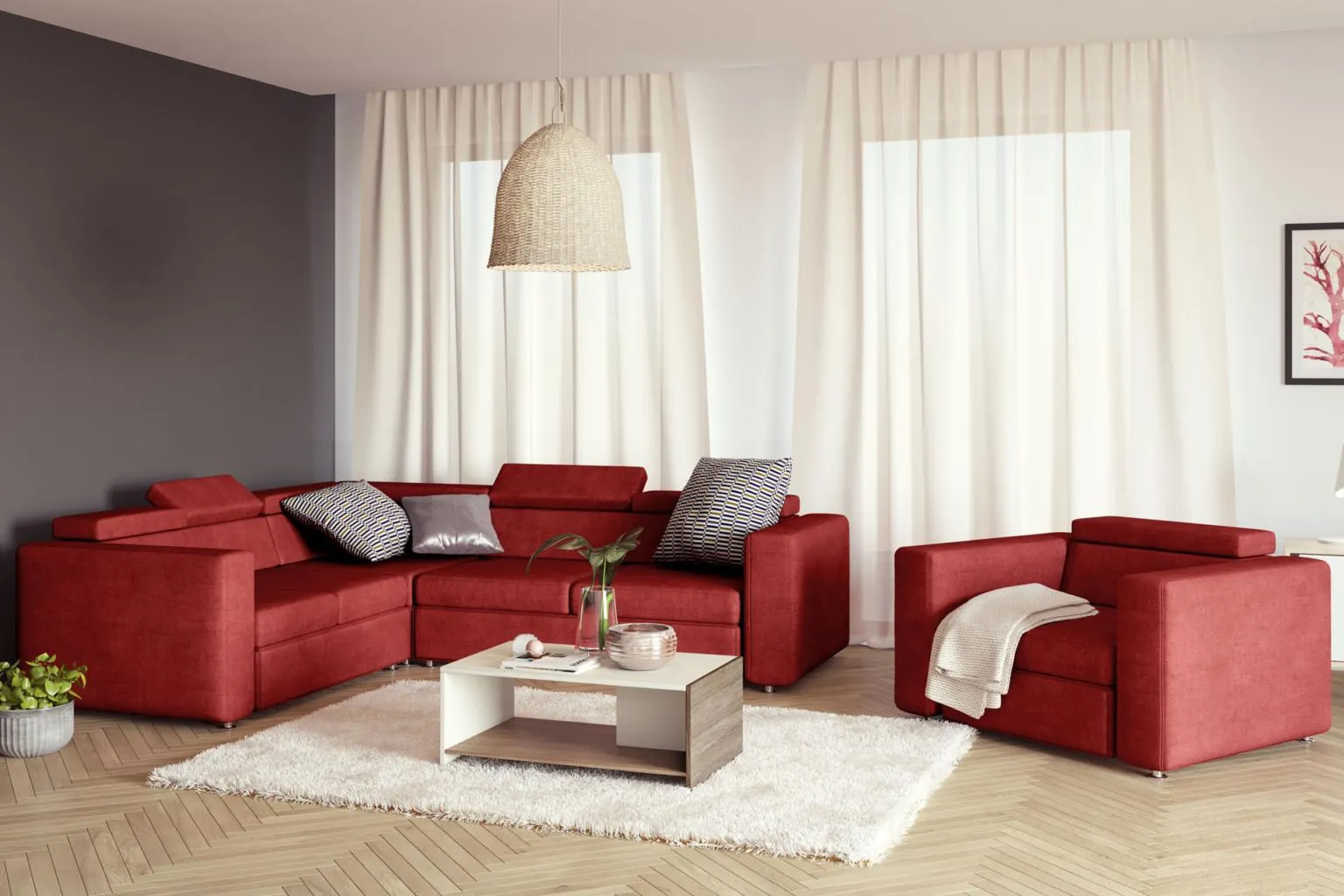 Canapea modulară L 246 x282 cm