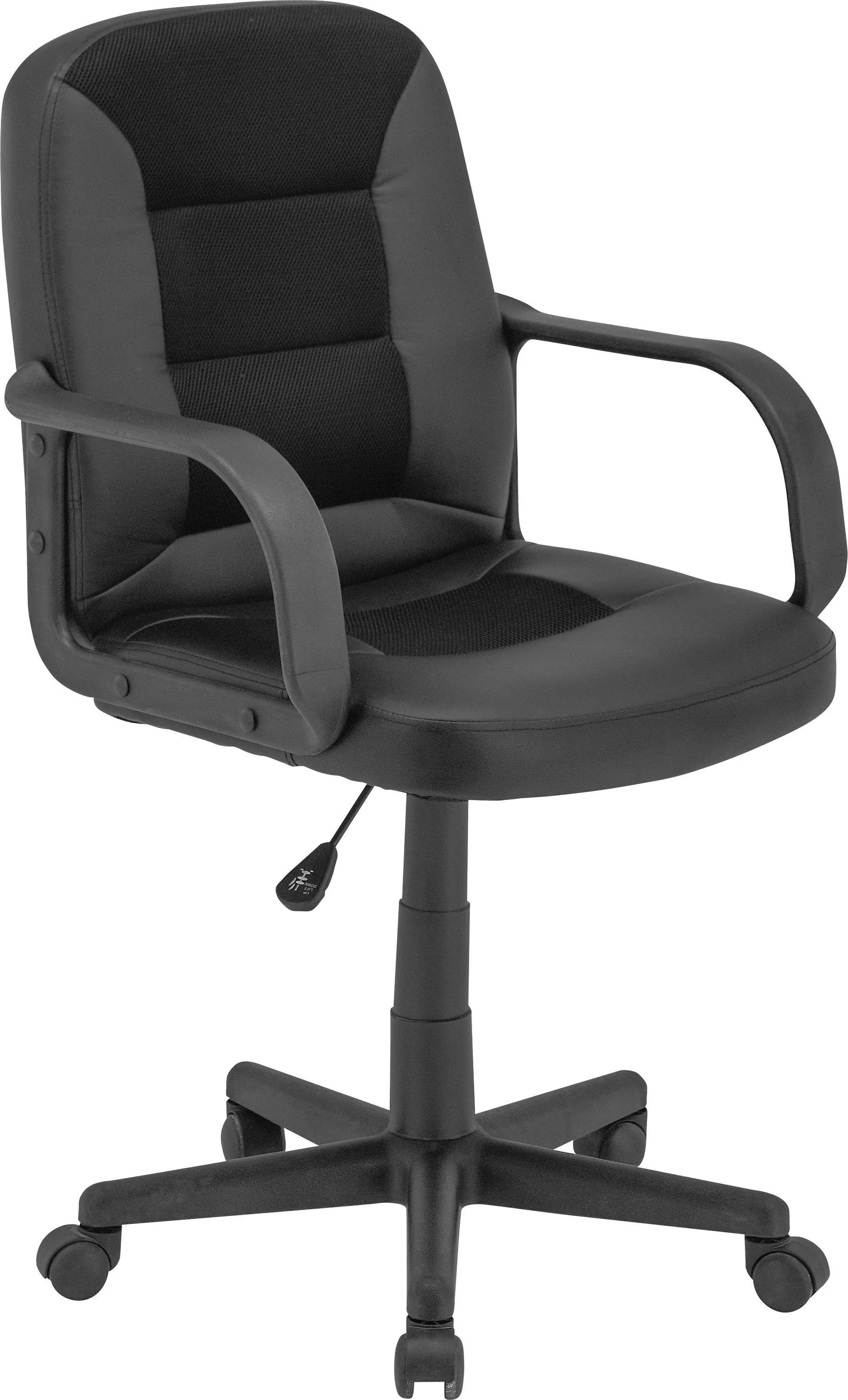 Scaun birou in imitație piele, plasă tensionată negru