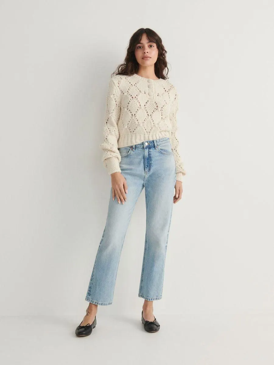 Pulover ajurat, cu nasturi