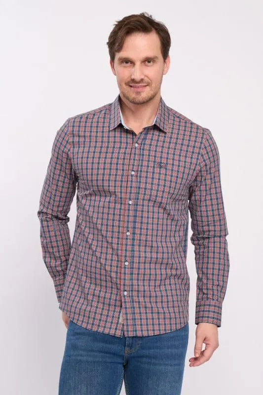 Timeout - Camasa barbat slim cu model in caroruri mici