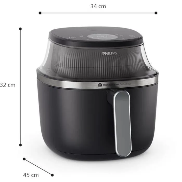 Friteuza cu aer cald Philips Seria 3000 NA341/00, 7.2 l, Tehnologia RapidAir Plus, 16 functii