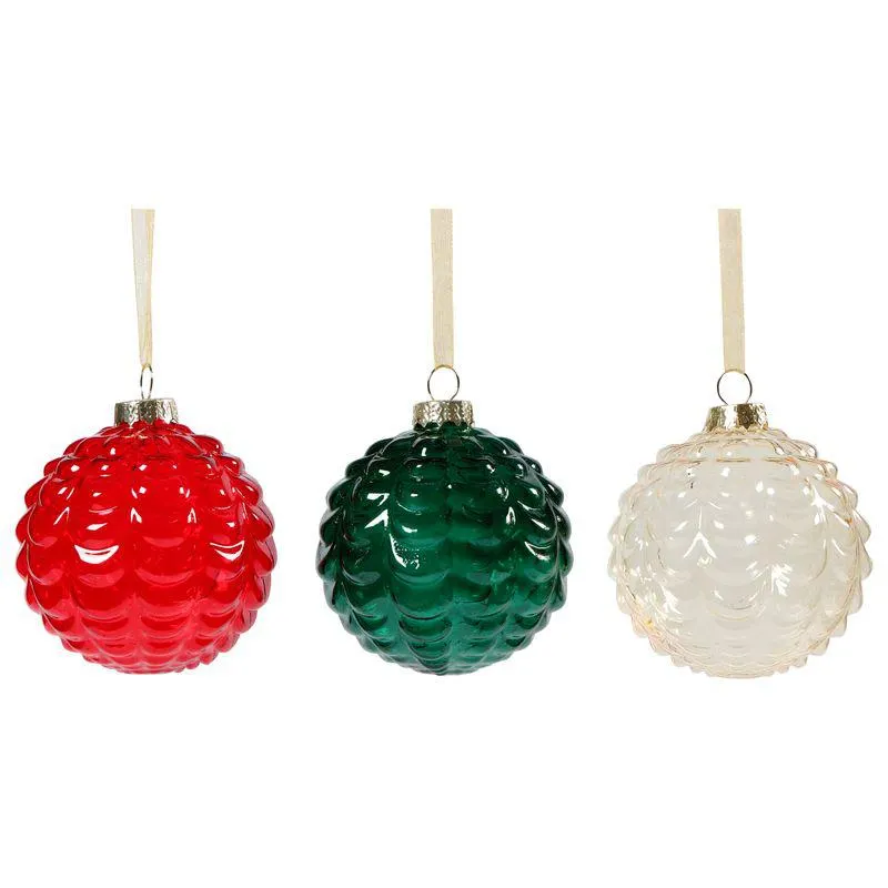 Glob pentru brad de Craciun Actuel, efect relief, sticla, 7.8 cm