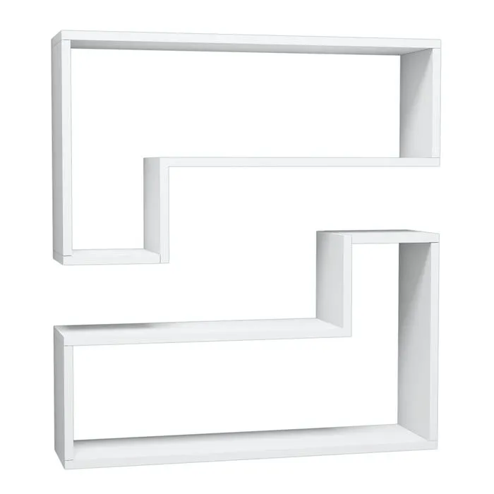 Raft perete Mira, MDF, alb, set 3 bucati