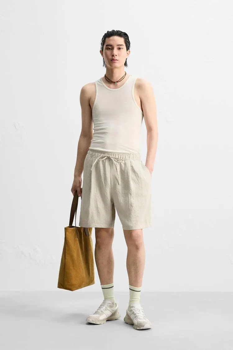 BERMUDE FLUIDE CU PLIURI