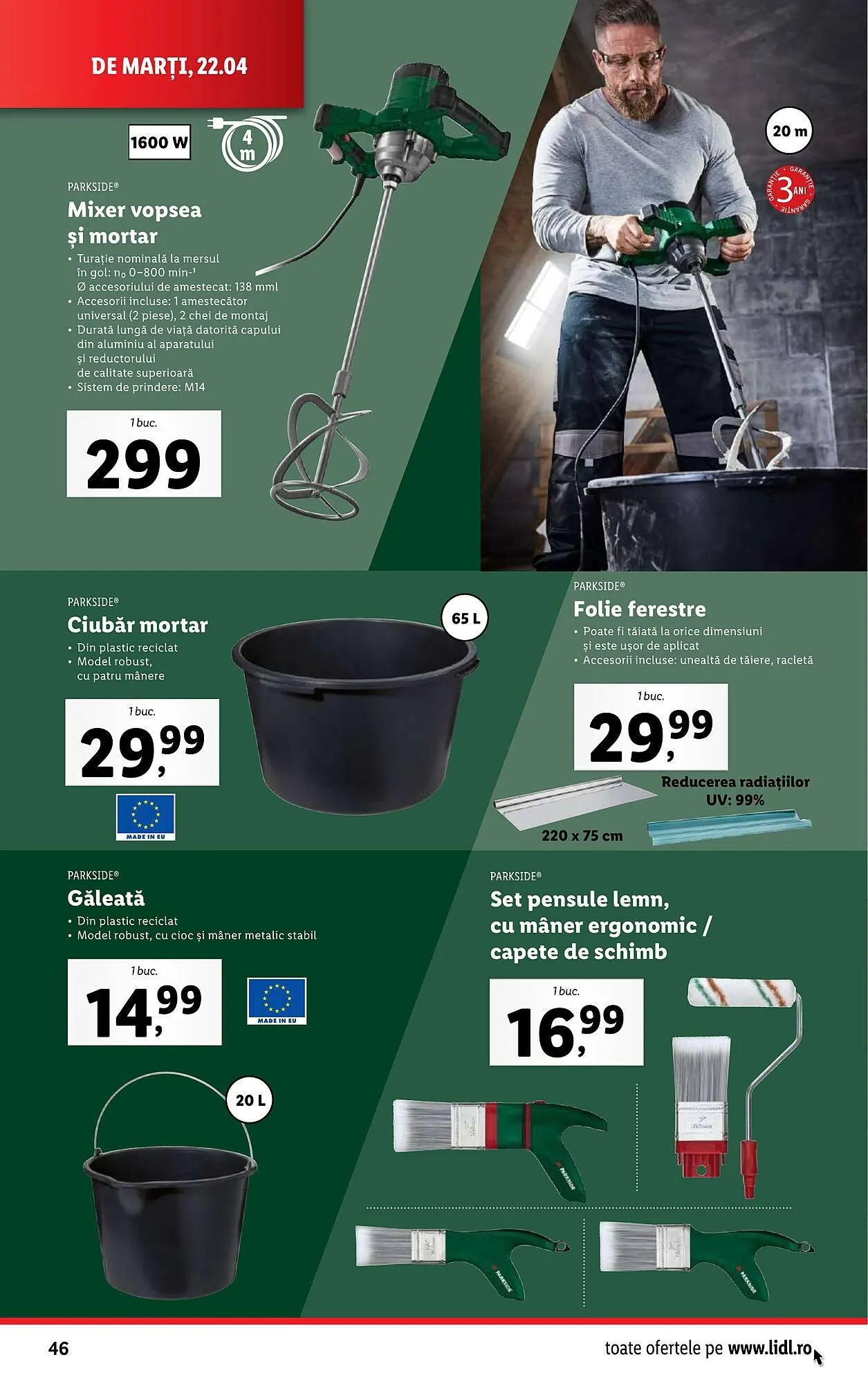 Catalog Catalog Lidl de la 22 aprilie până la 27 aprilie 2025 - Revista Pagina 46